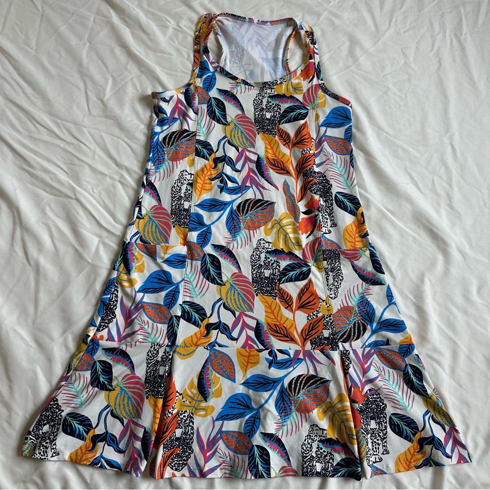 Dona Jo Pickleball Tennis Dress size 1 (XS) Tropical Flowers Panthers Pockets